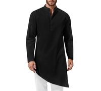 TBloevwlh Abbigliamento da uomo, costume da padre, camicia da notte bianca lunga, tasca laterale Abaya, foto islam, costume arabo, costume da carnevale Kaaba, camicia da notte da uomo, cotone, L04