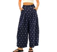 TBloevwlh Pantaloni casual da donna con motivo boho a pois e materiale traspirante per la vita quotidiana in città o un corso di yoga in studio. La forma ampia è leggera