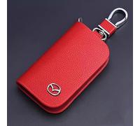 TBMAKE Auto Portachiavi per Mazda 2 3 5 6 MX5 MX30 CX30 CX5 CX50, Portachiavi Auto in Pelle di Protezione del Sacchetto Portachiavi,Red