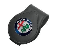 TBMAKE Portaocchiali per Auto per Alfa Romeo Mito Giulia GT Spider Giulietta, Magnete in Pelle Porta Occhiali da Sole Visiera Parasole Clip da Appendere Visiera Clip da Appendere