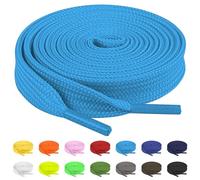 TBOC 2X Lacci Laccetti Stringhe Piatti Azurro Laccio [100 cm] Scarpe Sneakers Scarponi Compatibile con Timberland Nike Air Force Jordan Dr Martens Adidas Converse Bambini Adulti Trekking