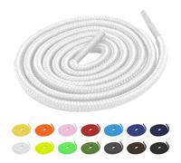 TBOC 2X Lacci Laccetti Stringhe Piatti Bianco Laccio [100 cm] Scarpe Sneakers Scarponi Compatibile con Timberland Nike Air Force Jordan Dr Martens Adidas Converse Bambini Adulti Trekking