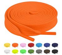 TBOC 2X Lacci Laccetti Stringhe Piatti Fluoro Arancia Laccio [140 cm] Scarpe Sneakers Scarponi Compatibile con Timberland Nike Air Force Jordan Dr Martens Adidas Converse Bambini Adulti