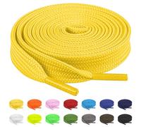 TBOC 2X Lacci Laccetti Stringhe Piatti Giallo Laccio [120 cm] Scarpe Sneakers Scarponi Compatibile con Timberland Nike Air Force Jordan Dr Martens Adidas Converse Bambini Adulti Trekking