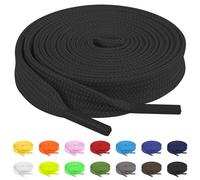 TBOC 2X Lacci Laccetti Stringhe Piatti Nero Laccio [150 cm] Scarpe Sneakers Scarponi Compatibile con Timberland Nike Air Force Jordan Dr Martens Adidas Converse Bambini Adulti Trekking