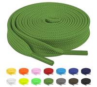 TBOC Lacci Laccetti Stringhe Piatti Verde Laccio [150 cm] Scarpe Sneakers Scarponi Compatibile con Timberland Nike Air Force Jordan Dr Martens Adidas Converse Bambini Adulti Trekking