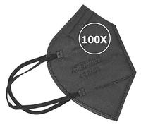 TBOC Mascherine FFP2 - [Pack 100 Unità] Maschere Usa e Getta [Nero] 5 strati [Non Riutilizzabili] Pieghevoli Traspiranti con Clip per il Naso [Certificato e Approvato CE 2163] Qualità Premium