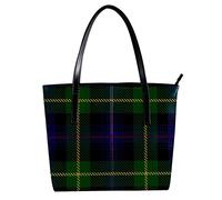 TBOUOBT Borse a mano Borse a mano da donna Borse a tracolla da donna con manico superiore,Tartan del clan scozzese verde blu