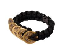 TBQA Braccialetto con monete dei cinque imperatori, simbolo di prosperità, successo, salute e benedizioni familiari | Replica di monete in lega ispirate ai leggendari imperatori cinesi, One Size