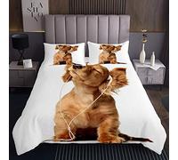 Tbrand - Copriletto trapuntato con motivo a cane per bambini ragazzi con stampa 3D motivo animale trapuntato per letto collezione170X230cm