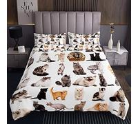 Tbrand - Copriletto trapuntato con motivo a gatto, per ragazze, gatti, per bambini, con stampa di gattini, traspirante, 3D, trapuntato, decorazione per camera matrimoniale