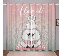 Tbrand - Tende per finestre con unicorno, motivo a forma di lama, stile bohémien, motivo mandala per bambini, decorazione per la camera dei bambini, chakra Zen Spirituale, W66 x L90