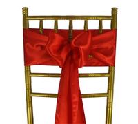 TBrephint Telai della Sedia in Raso | 50 pezzi multicolori 16 cm x 275 cm for sedili for feste di matrimonio(Red)