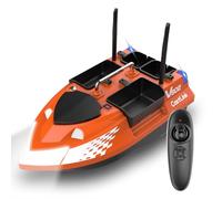 TBRICKFUNR V802 - Esca da pesca ad alta efficienza, con 4 tramogge per esche, capacità di 3 kg, telecomando da 500 m, luci a LED