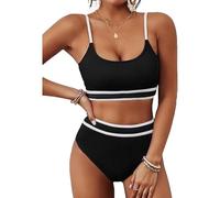 TBSCWYF Costume da Bagno Donna A Vita Alta Due Pezzi Bikini Set Imbottito Reggiseno Push up Costumi da Mare Beachwear Swimwear Abiti da Spiaggia Costume Mare Imbottito Reggiseno