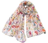 TBSCWYF Sciarpa da Donna Ricamata con Fiori Sciarpa di Seta Elegante Fazzoletto da Collo Design Retrò Stola Elegante Fazzoletto da Collo Stola Multicolore (D)