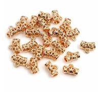 TBSKUY 20 colgantes de cuentas de 12 x 9 mm para hacer joyas, collares, chapados en plata, dorados y negros, accesorios de joyería - Oro KC