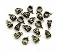 TBSKUY 20 cuentas de 13 x 8 x 8 mm, colgantes, para hacer joyas, collares, chapados en plata, dorados y negros, de bronce.