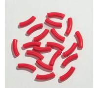 TBSKUY 20 pezzi/lotto perline sottili in acrilico, in resina di colore solido, perline sciolte piegate per gioielli fai da te, braccialetti, collane, accessori - rosa shocking - 8x32 mm