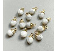 TBSKUY Ciondoli in pietra naturale sfaccettata da 6x10 mm, perline di calcedonio e occhio di tigre, perline di energia curativa Reiki per la creazione di gioielli - 13. Howlite - 2 pezzi