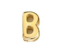 TBSKUY Ciondolo a forma di lettera a bolla 3D in acciaio inossidabile lucido, per la creazione di gioielli fai da te, braccialetti e collane - XP46998 - Colore oro B