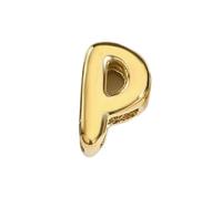 TBSKUY Ciondolo a forma di lettera a bolla 3D in acciaio inossidabile lucido, per la creazione di gioielli fai da te, braccialetti e collane - XP46998 - Colore oro P