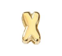 TBSKUY Ciondolo a forma di lettera a bolla 3D in acciaio inossidabile lucido, per la creazione di gioielli fai da te, collane e bracciali - XP46998 - Colore oro X