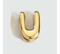 TBSKUY Ciondolo a forma di lettera a bolla 3D in acciaio inossidabile lucido, per la creazione di gioielli fai da te, collane e bracciali - XP46998 - Colore oro U