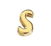 TBSKUY Ciondolo a forma di lettera a bolla 3D in acciaio inossidabile lucido, per la creazione di gioielli fai da te, braccialetti e collane - XP46998 - Colore oro S