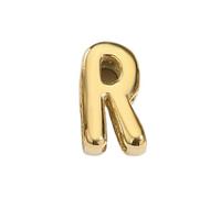 TBSKUY Ciondolo a forma di lettera a bolla 3D in acciaio inossidabile lucido, per la creazione di gioielli fai da te, collane e bracciali - XP46998 - Colore oro R