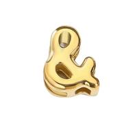 TBSKUY Ciondolo a forma di lettera a bolla 3D in acciaio inossidabile lucido, per la creazione di gioielli fai da te, braccialetti e collane - XP47031 - E - Colore oro