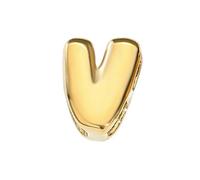 TBSKUY Ciondolo a forma di lettera a bolla 3D in acciaio inossidabile lucido, per la creazione di gioielli fai da te, collane e bracciali - XP46998 - Colore oro V