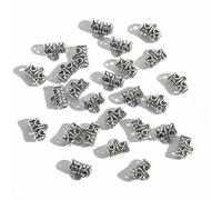 TBSKUY Lote de 3-100 cuentas de tubo curvo chapadas en plata antigua, conectores para colgantes, para hacer pulseras y joyas (10 unidades)