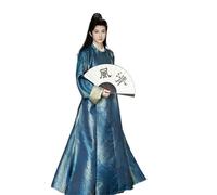 TBTROQXCT Hanfu, abito da uomo con scollo tondo della dinastia Tang, in stile antico, for ragazzi, primavera autunno, nuovo autentico costume restaurato da cavaliere(Blue,M)