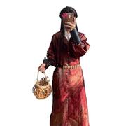 TBTROQXCT Hanfu, abito da uomo con scollo tondo della dinastia Tang, in stile antico, for ragazzi, primavera autunno, nuovo autentico costume restaurato da cavaliere(Red,M)