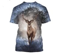 TBTROQXCT T-Shirt Unisex 3D mimetiche con Animali da Caccia, Cervi e alci, Maglietta Estiva Casual da Uomo, Moda Streetwear da Donna, Pullover a Maniche Corte.(Dbts14,3XL)
