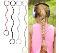 TBUKEOM Elastici per capelli a spirale, 4 pezzi, elastici intrecciati per coda di cavallo, per donne lunghe, con capelli ricci spessi, perfetti per nuoto, sport, equitazione e allenamenti (83,8 cm, 66