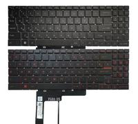 TBXwsofl Tastiera per Laptop Compatibile con GS76 Stealth 11UE 11UH MS-17M1 GF76 MS-17L1 GF66 GL66 MS-1581 MS-1582 Sostituzione per Layout Francese statunitense Russo(FR Red Backlit)