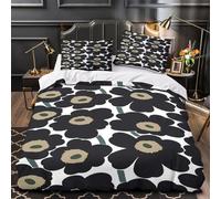 TBZXEEWOE Carta da parati floreale Set Di Copripiumino 3 Pezzi microfibra stampa di 3D con cerniera con federe Botanico grigio blu copripiumino for ragazze e adulti Double（200x200cm）