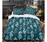 TBZXEEWOE Gabbiani sui pali copripiumino Set di 3 Pezzi ultra microfibra motivo 3D con federe per cuscini incluso federe Spiaggia costiera Set Di Copripiumino for ragazze e bambini King（220x240cm）