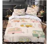 TBZXEEWOE Pattini a rotelle retrò Set Di Copripiumino 3 Pezzi microfibra stampa 3D incluso federe con cerniera cartone animato d'epoca copripiumino for bambini adulti ragazzi Double（200x200cm）