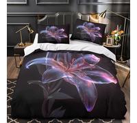 TBZXEEWOE Rete Neon copripiumino Set di 3 Pezzi ultra microfibra stampa 3D con federe per cuscini con cerniera astratto digitale Set Di Copripiumino for ragazze e bambini Super king（260x220cm）