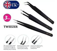 TC 3pcs Tweezers Set Beccuccio Extension Ciglia Capelli Rimozione Salterelli