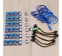 TC 6PCS Adattatore per Schede Pci-E 1x A 16x Extenditore USB3.0 Power Cavo 6PIN