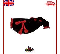 " TC Cornamusa Scozzese Copertura Della Sacca - Velluto Nero Con Rosso Frangia "