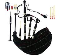 TC Set per cornamusa scozzese, supporti semplici in argento, con manuale (lingua italiana non garantita) e accessori, in legno di palissandro