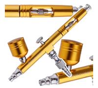 TC TECHNIC - Aerografo - Strumento di Precisione a Doppia Azione per Linee Sottili, Sfumature e Disegno, Adatto a Un'ampia Gamma di Applicazioni - Ugello da 0,3mm + Serbatoio, AB-140 Oro