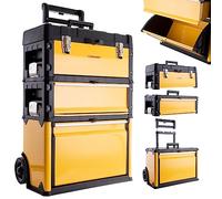 TC TECHNIC Cassetta degli attrezzi in metallo, 3 pezzi, 72 x 49 x 23 cm