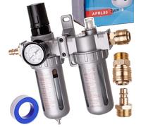 TC TECHNIC Filtro aria Riduttore Oliatore Lubrificatore Pressione di esercizio massima 10 Bar Previene le macchie di ruggine Flusso d'aria massimo 4000 l/min filettatura 1/2" (~19 mm) Scarico manuale