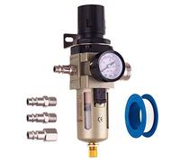 TC TECHNIC Filtro dell'aria con riduttore Pressione massima di esercizio 10 Bar Previene le macchie di ruggine Danni ai tubi Portata d'aria massima 2000 l/min filettatura 1/4" (~12 mm) Scarico manuale